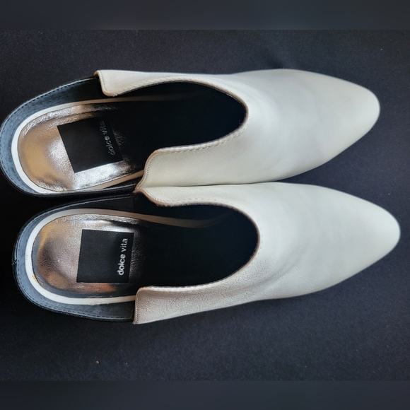 NWOT White Leather Block Heeled Bootie Dolce Vita - Picture 4 of 10